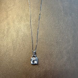 Light Blue Topaz and Diamond Pendant Necklace